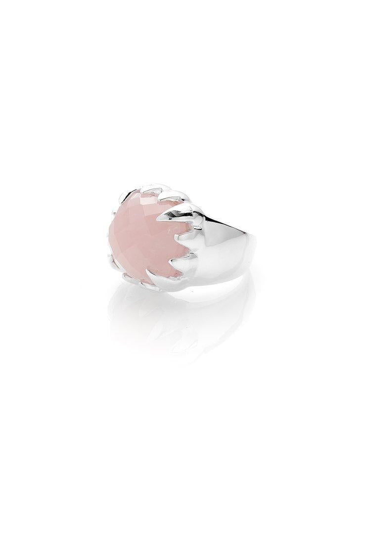 Stolen Girlfriends Club Sterling Silver Claw Ring with Rose Quartz