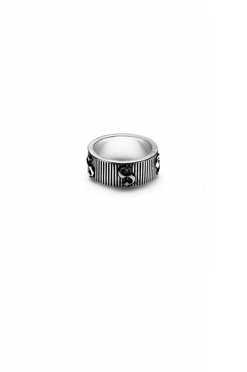 Stolen Girlfriends Club Sterling Silver Corrugated S-Logo Ring Size T