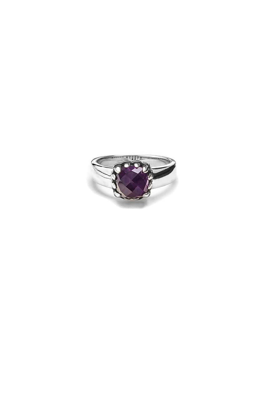 Stolen Girlfriends Club Sterling Silver Baby Claw Ring with Dark Amethyst