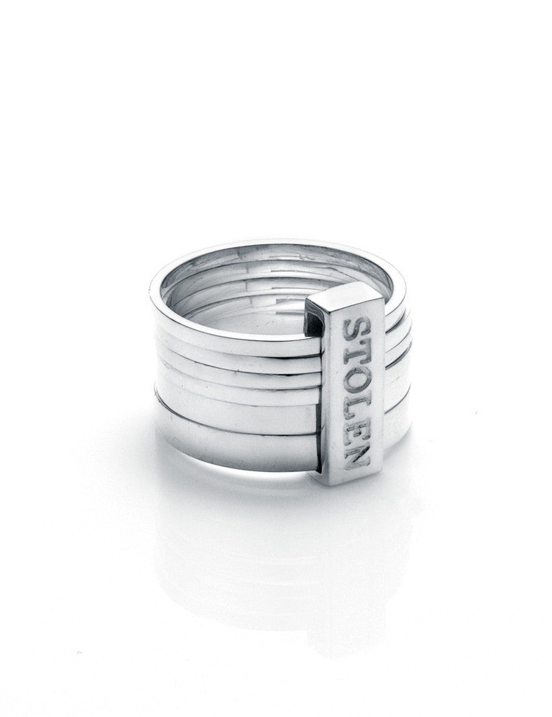 Stolen Girlfriends Club Sterling Silver Six Piece Band Ring
