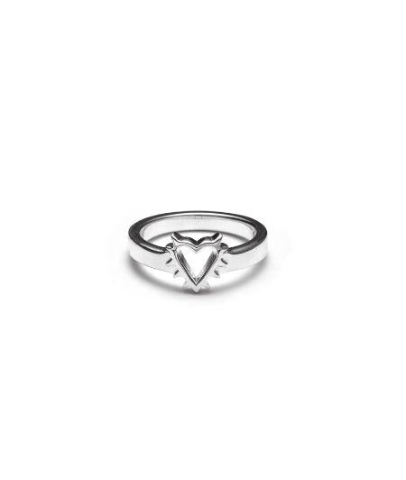 Stolen Girlfriends Club Sterling Silver Mini Heart Spike Ring