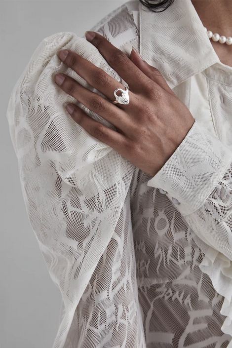 Stolen Girlfriends Club Sterling Silver Fractured Heart Ring