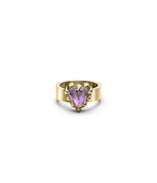 Stolen Girlfriends Club 18ct Gold Plated Mystic Quartz Love Claw Ring