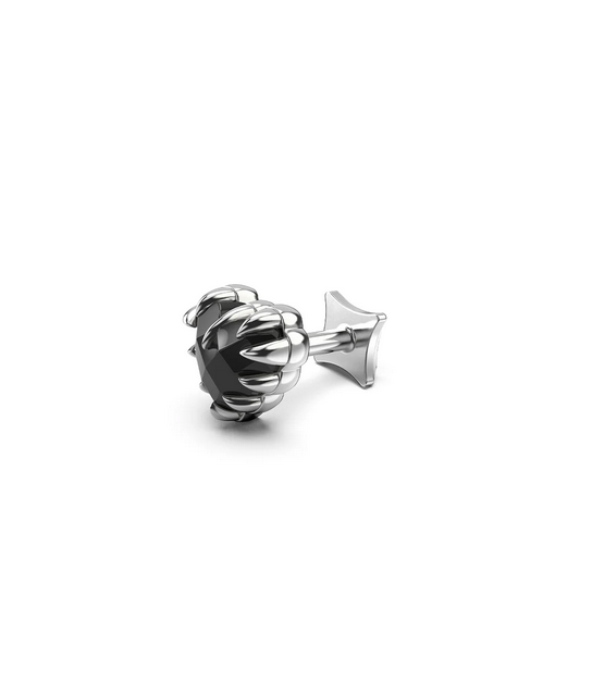 Stolen Girlfriends Club Sterling Silver Love Claw with Onyx Flat Back Single Earring