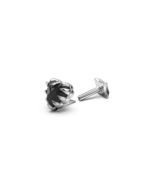 Stolen Girlfriends Club Sterling Silver Love Claw with Onyx Flat Back Single Earring