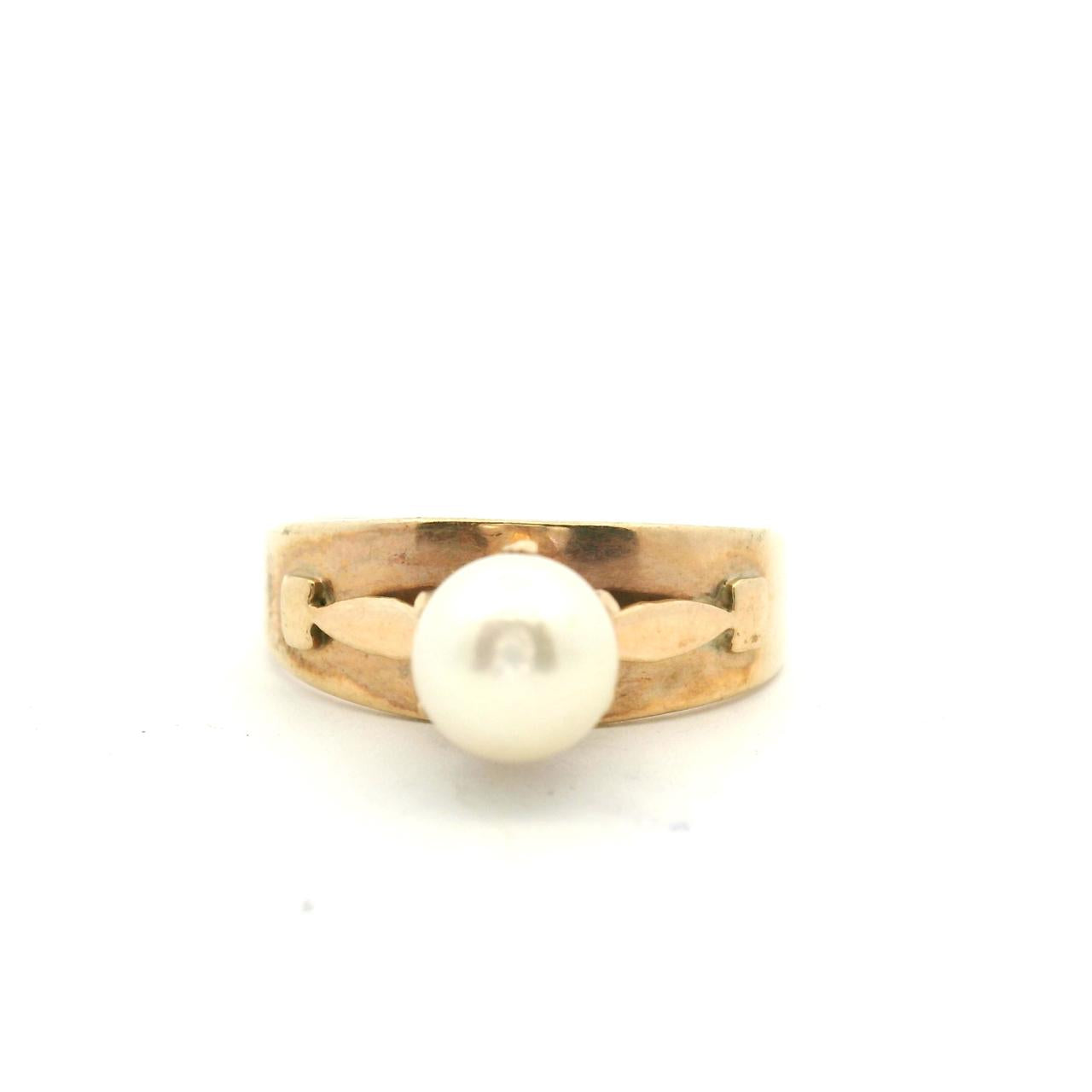 Estate 9ct Yellow Gold Pearl Ring