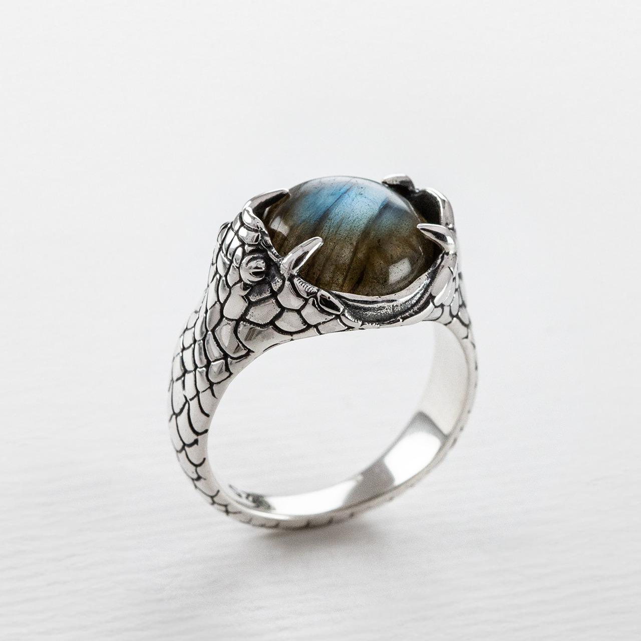 Nick Von K Sterling Silver Labradorite Devour Ring