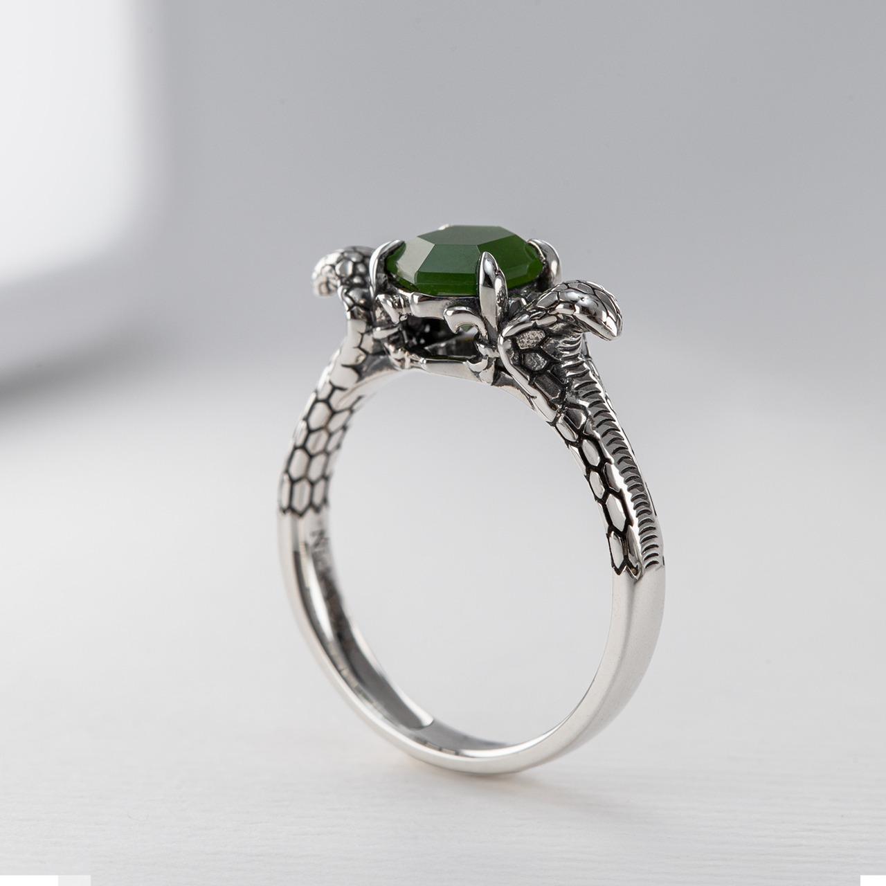 Nick Von K Sterling Silver Green with Envy Pounamu Ring