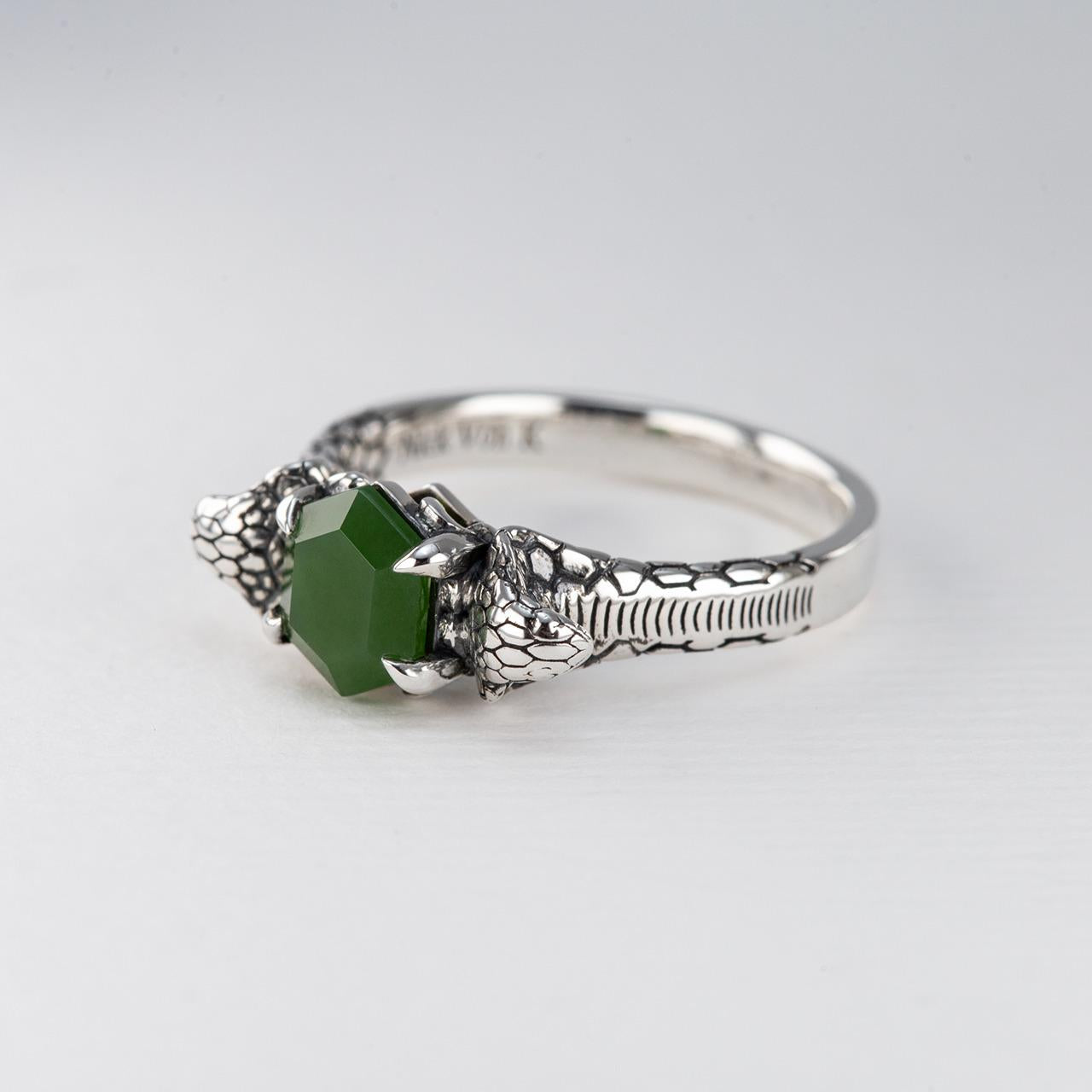 Nick Von K Sterling Silver Green with Envy Pounamu Ring