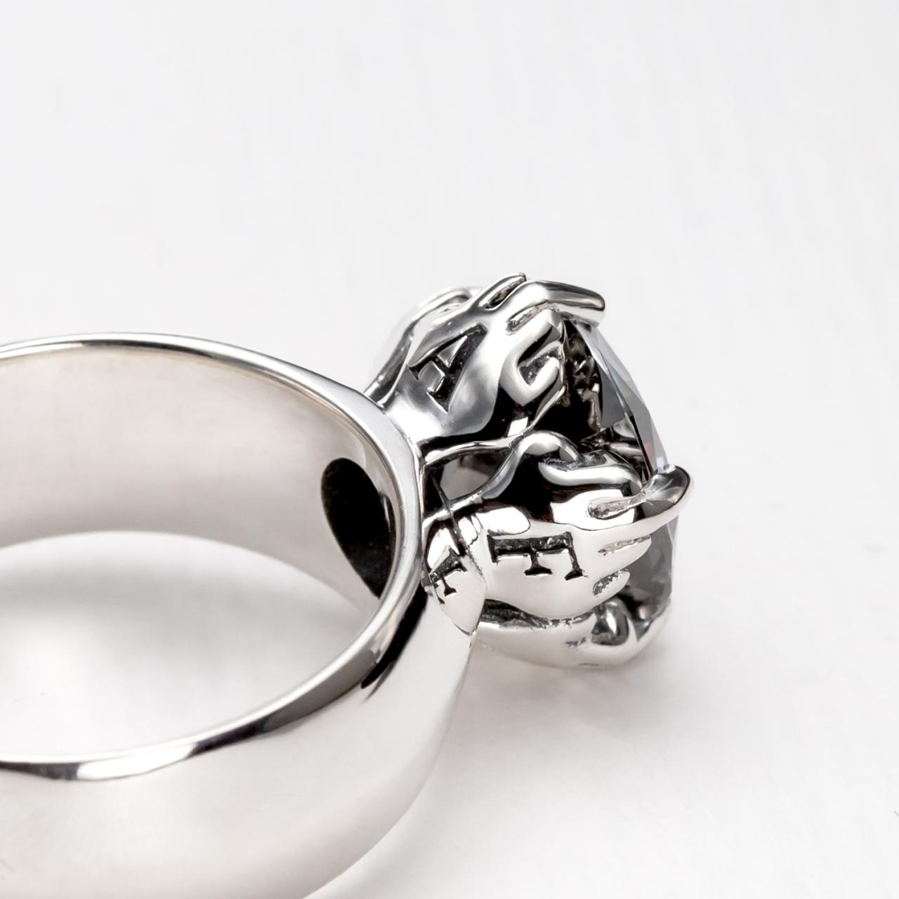 Nick Von K Sterling Silver IDGAF Ring in Moissanite