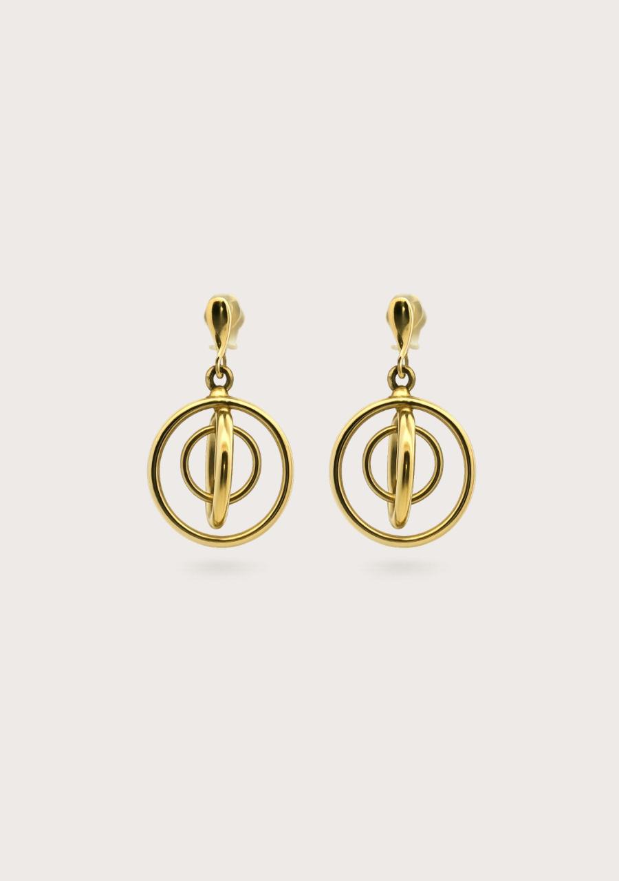 Estate 9ct Yellow Gold Open Circle Stud Earrings