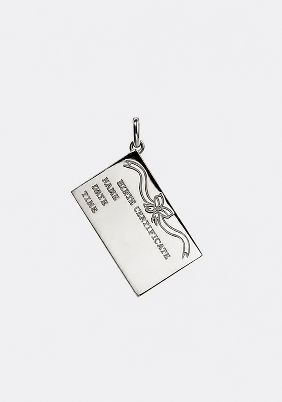 Meadowlark Sterling Silver Birth Certificate Charm