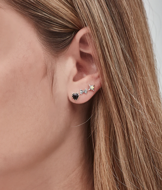 Stolen Girlfriends Club Sterling Silver Bow Flat Back Single Earring