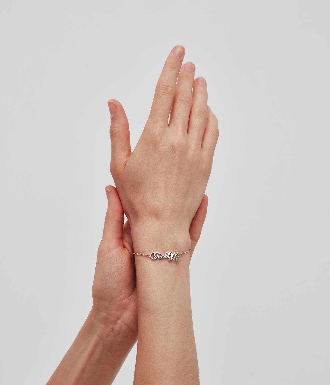 Stolen Girlfriends Club Sterling Silver F*ck Off Script Bracelet