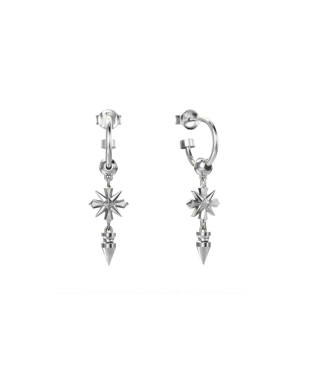 Stolen Girlfriends Club Sterling Silver Midnight Cross Anchor Earrings