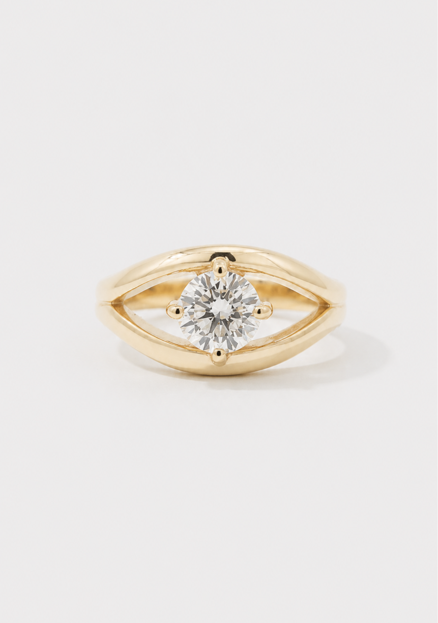9ct Yellow Gold Lab Grown Diamond Openwork Ring