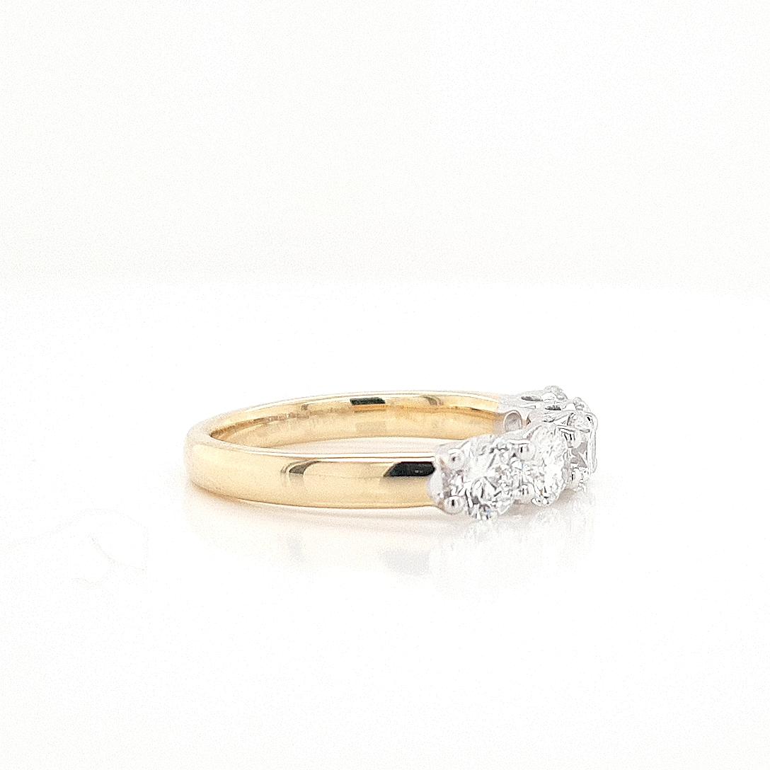 9ct Yellow & White Gold Lab Grown Diamond Five Stone Ring