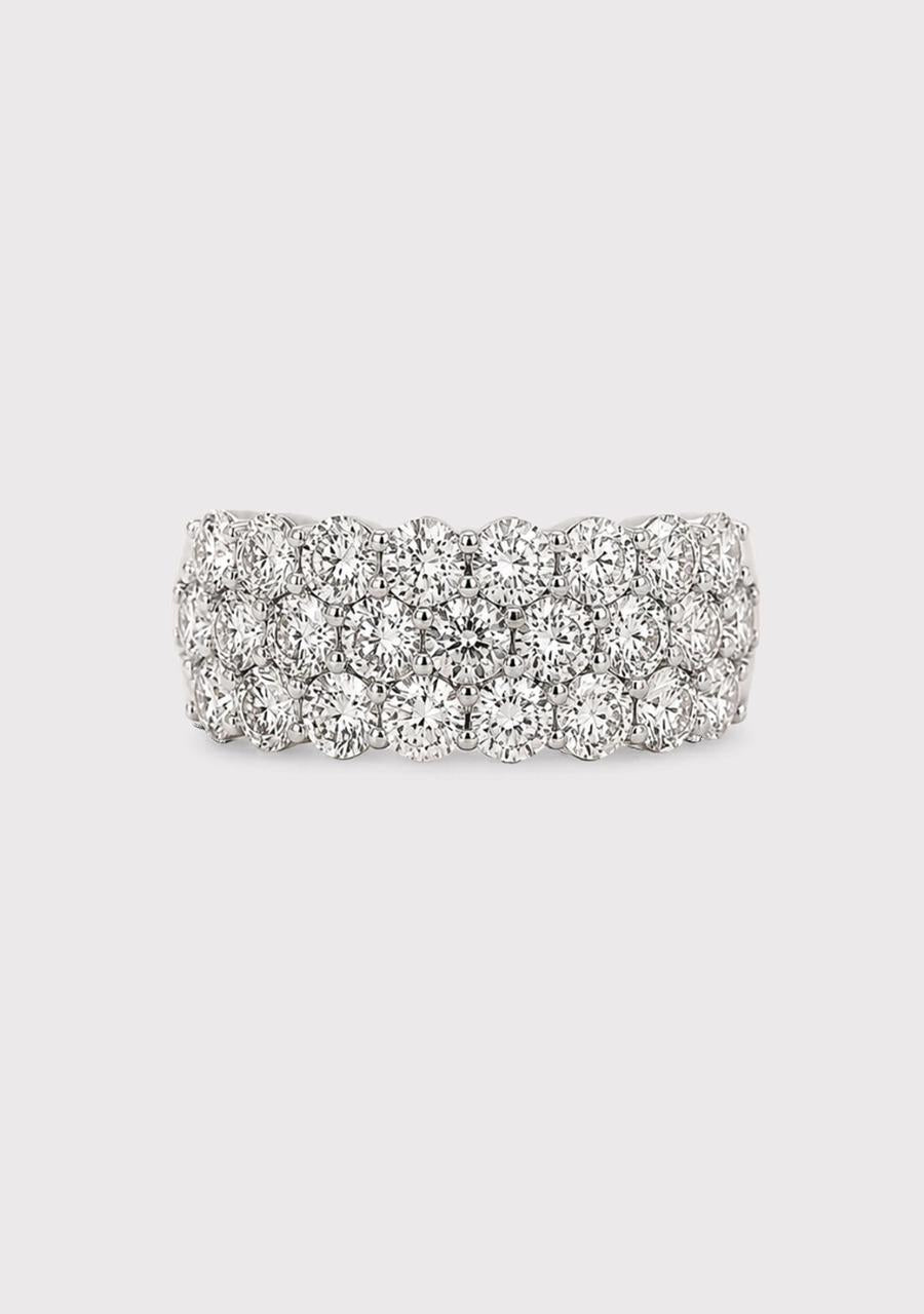 9ct Yellow & White Gold Lab Grown Diamond Triple Row Ring