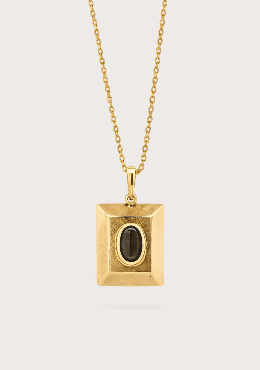 Estate 14ct Yellow Gold Oval Star Sapphire Bezel Set Textured with Bail Pendant