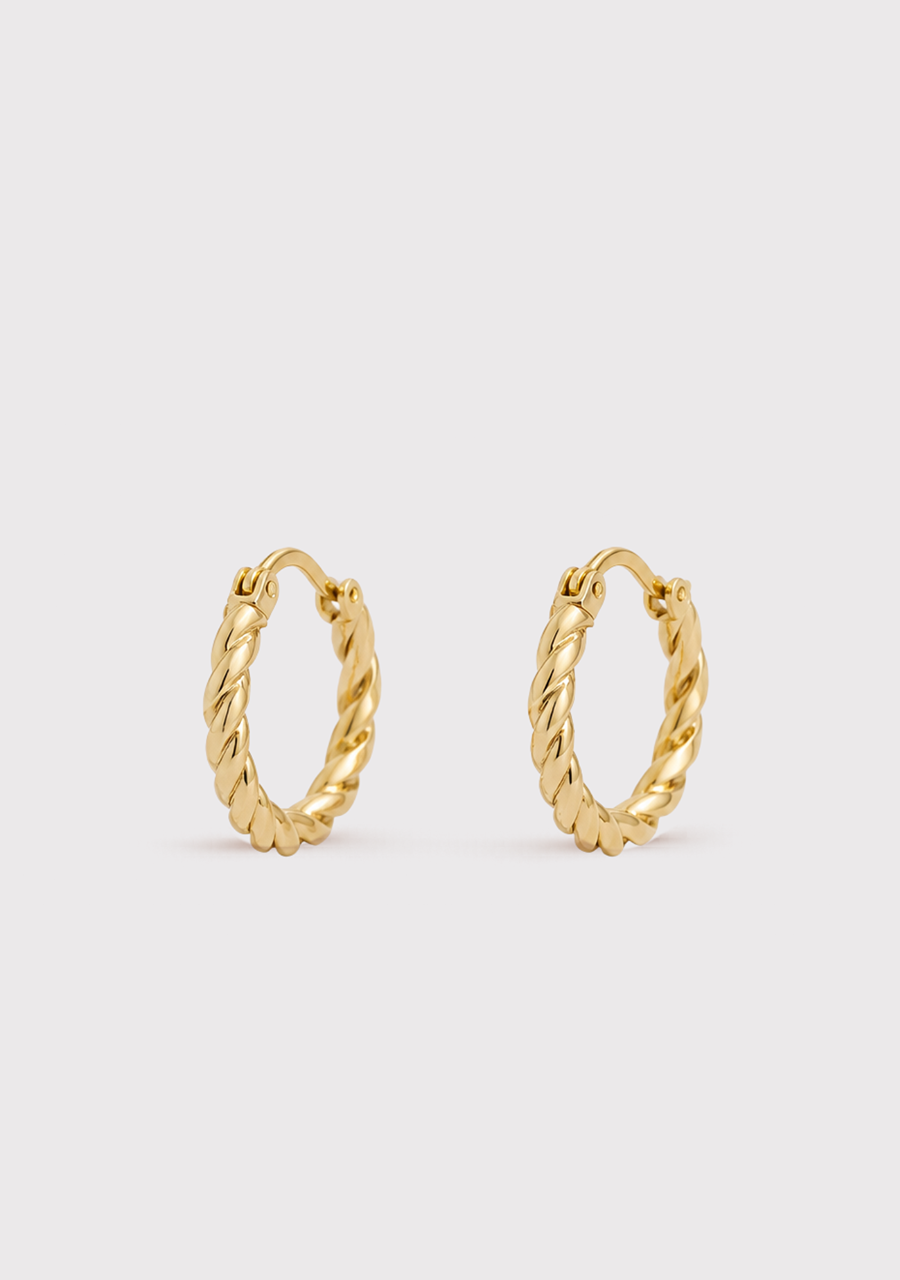 9ct Yellow Gold Twisted Hoop Earrings