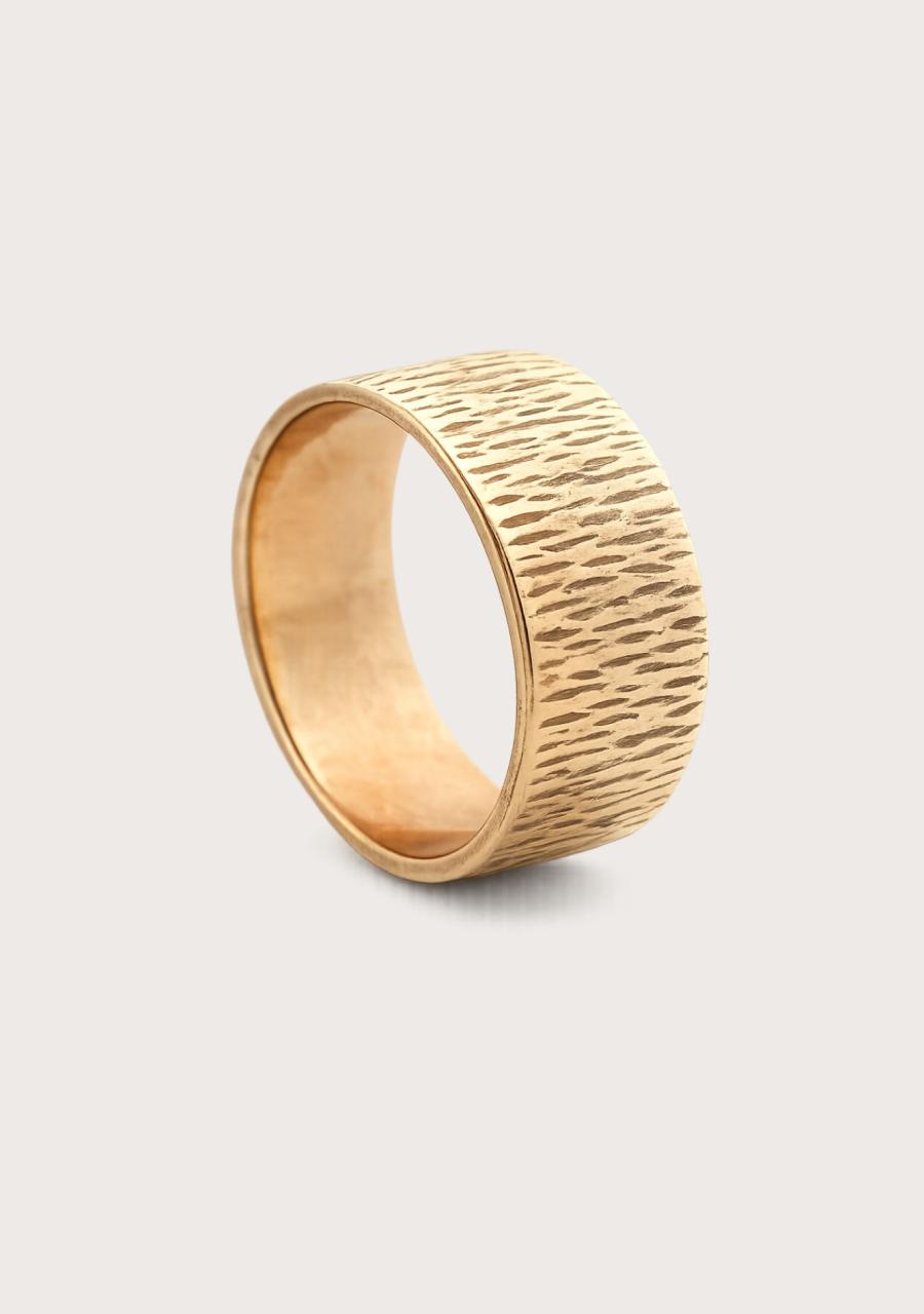 Estate 9ct Yellow Gold Textured 7.60mm Band