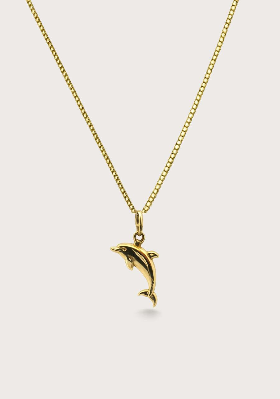 Estate 9ct Yellow Gold Dolphin Pendant