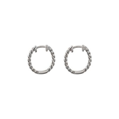 Sterling Silver Twisted 16mm Huggie Earrings