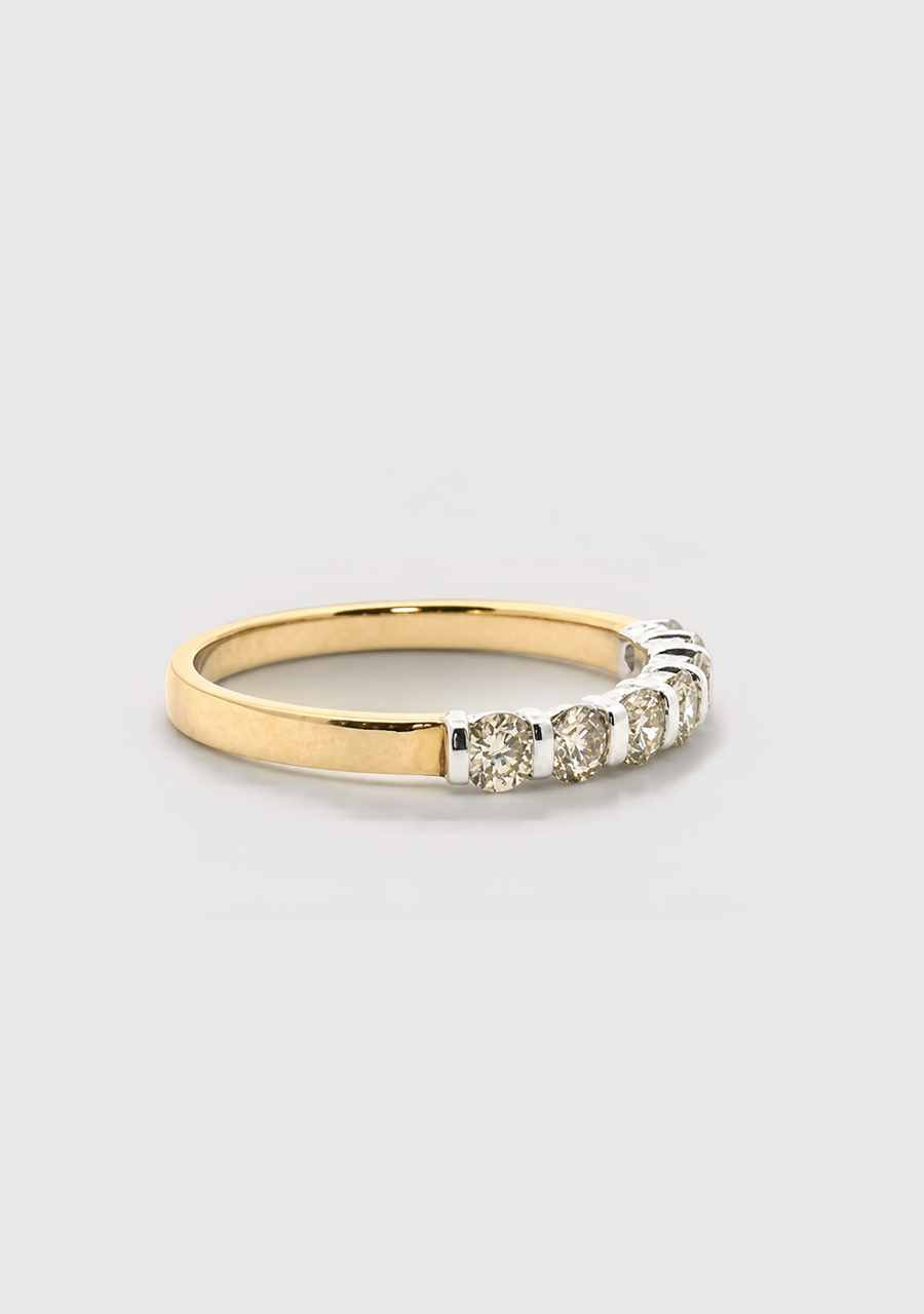 9ct Yellow & White Gold Diamond Ring