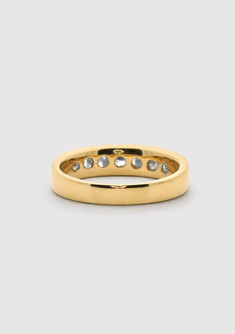 18ct Yellow Gold Diamond Princess & Baguette Cut Channel Set Ring