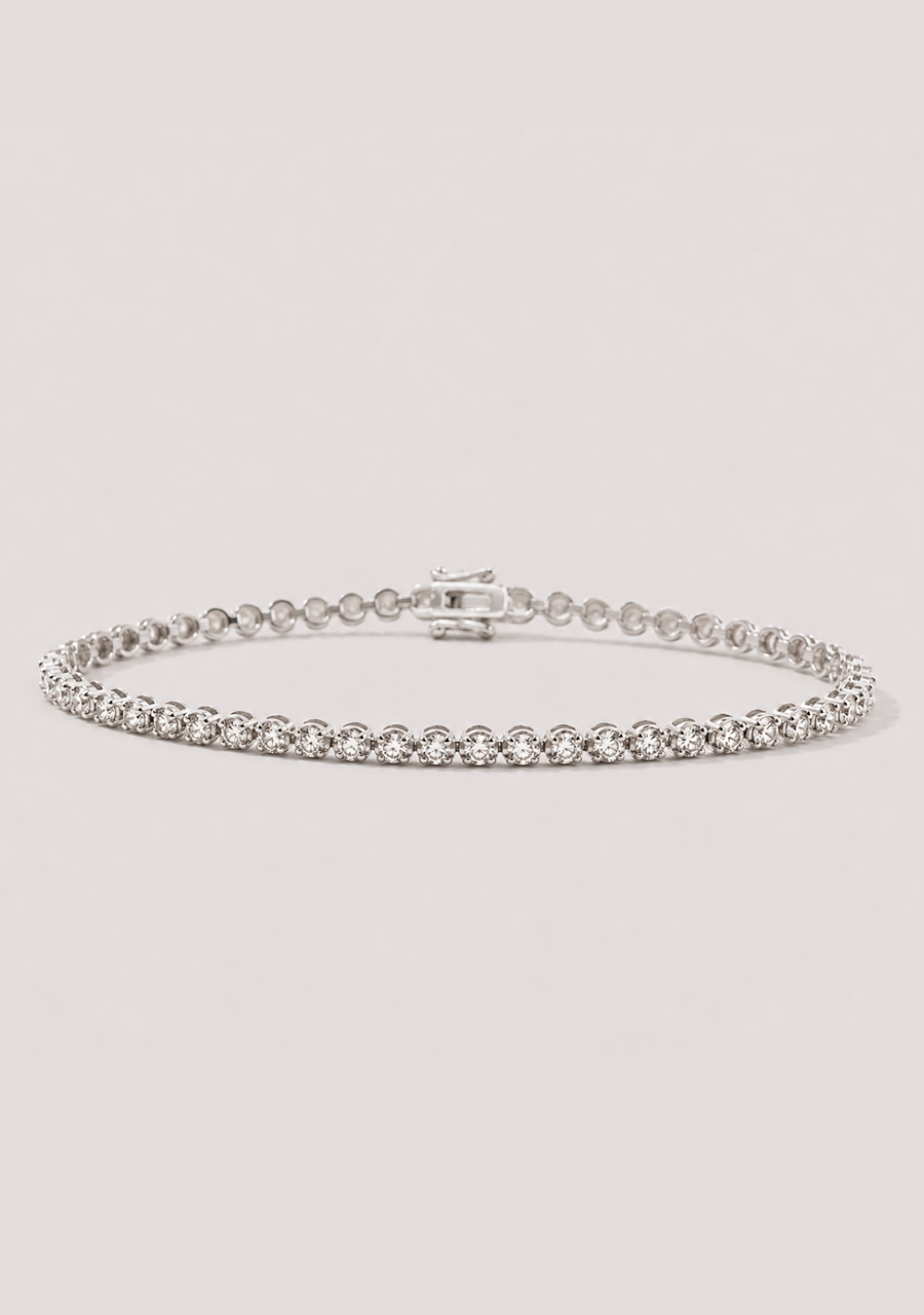 9ct White Gold Diamond 1.5ct Tennis Bracelet