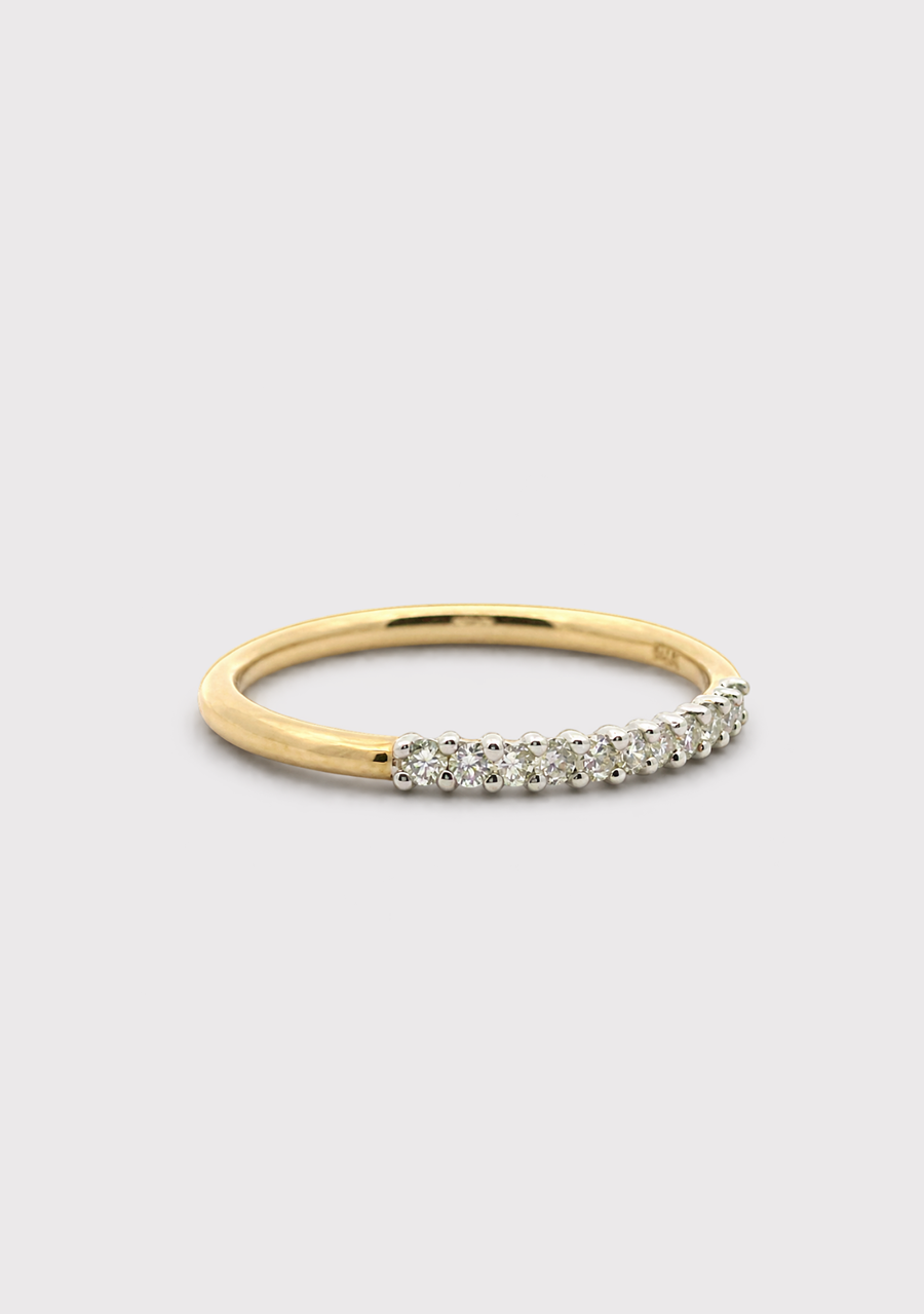 9ct Yellow & White Gold Diamond Ring