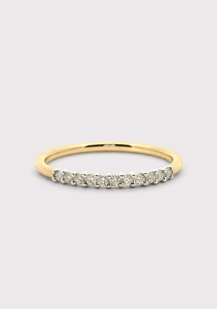 9ct Yellow & White Gold Diamond Ring