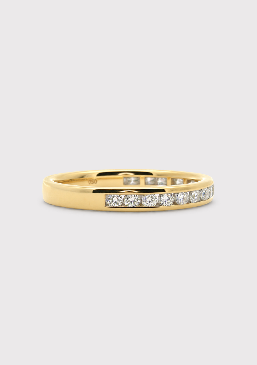 18ct Yellow Gold Diamond Channel Set Ring