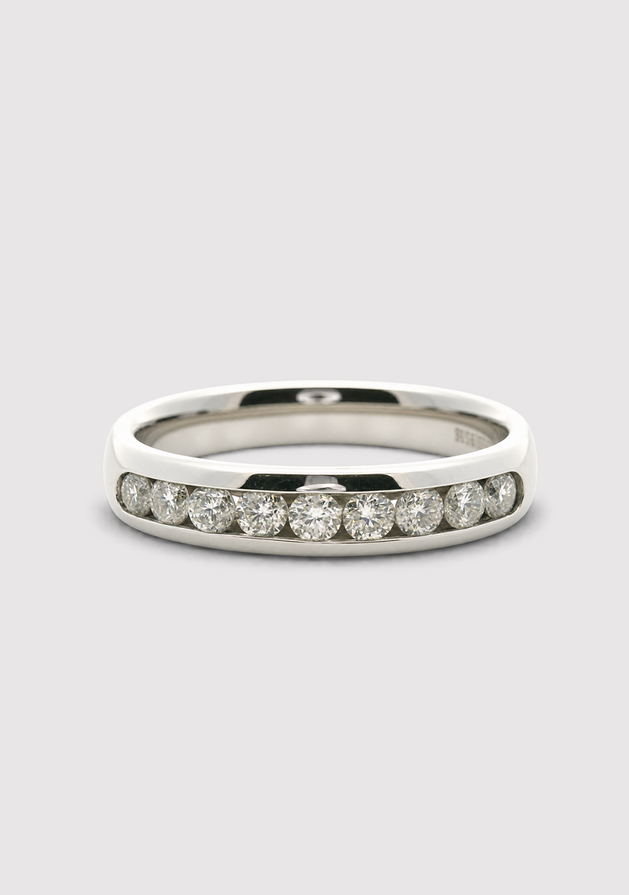 18ct White Gold Diamond Channel Set Ring