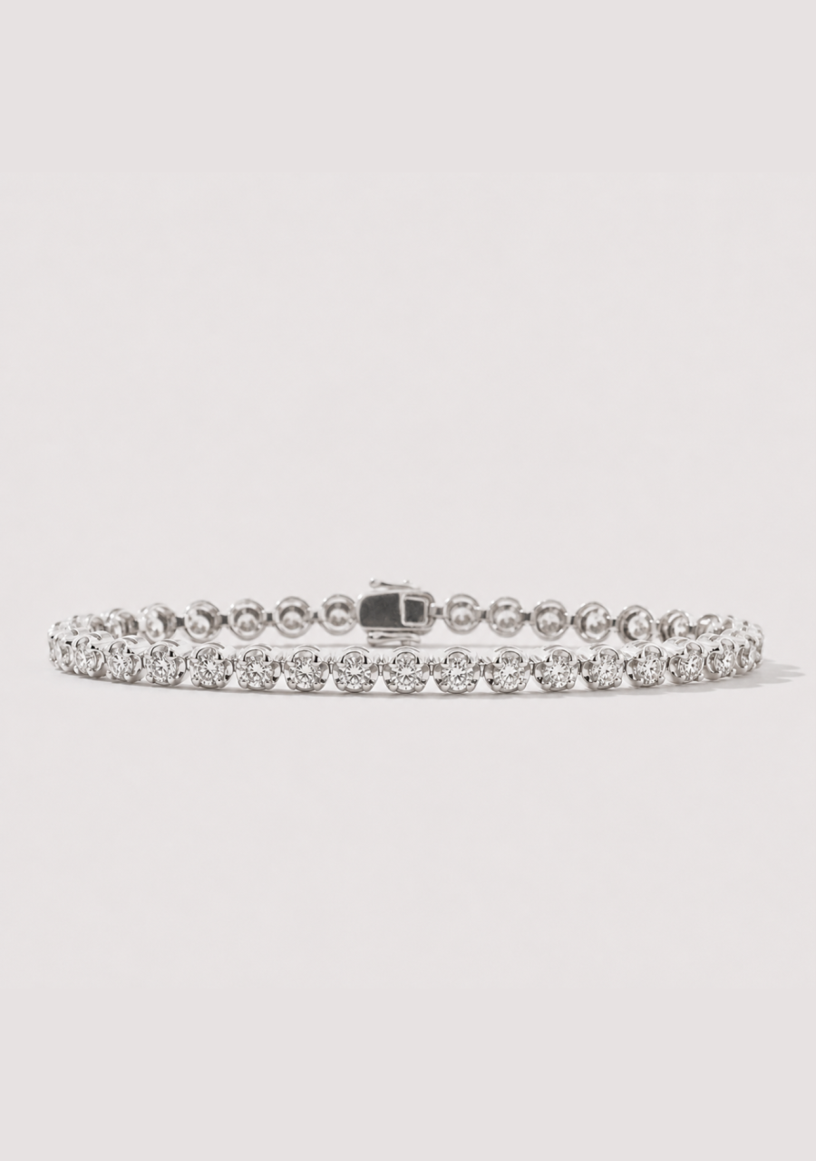 18ct White Gold Diamond 8ct Tennis Bracelet