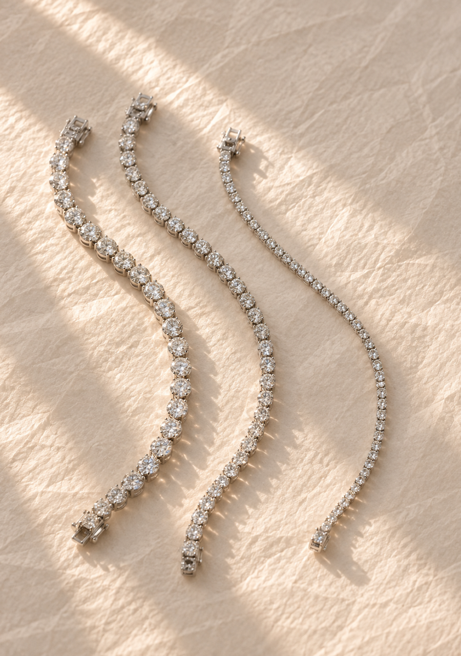 18ct White Gold Diamond 8ct Tennis Bracelet
