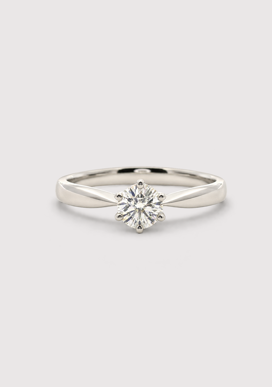 9ct White Gold Laboratory Grown Solitaire Diamond Ring