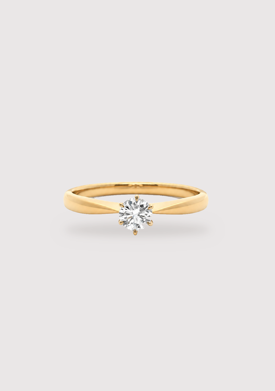 9ct Yellow & White Gold Laboratory Grown Solitaire Diamond Ring