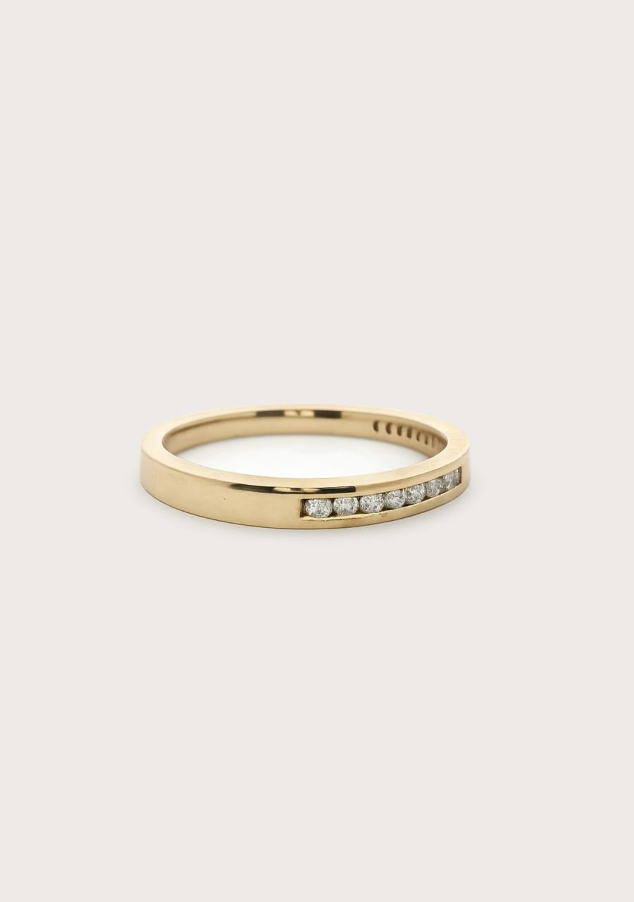 Estate 18ct Yellow Gold Diamond Channel Set Band