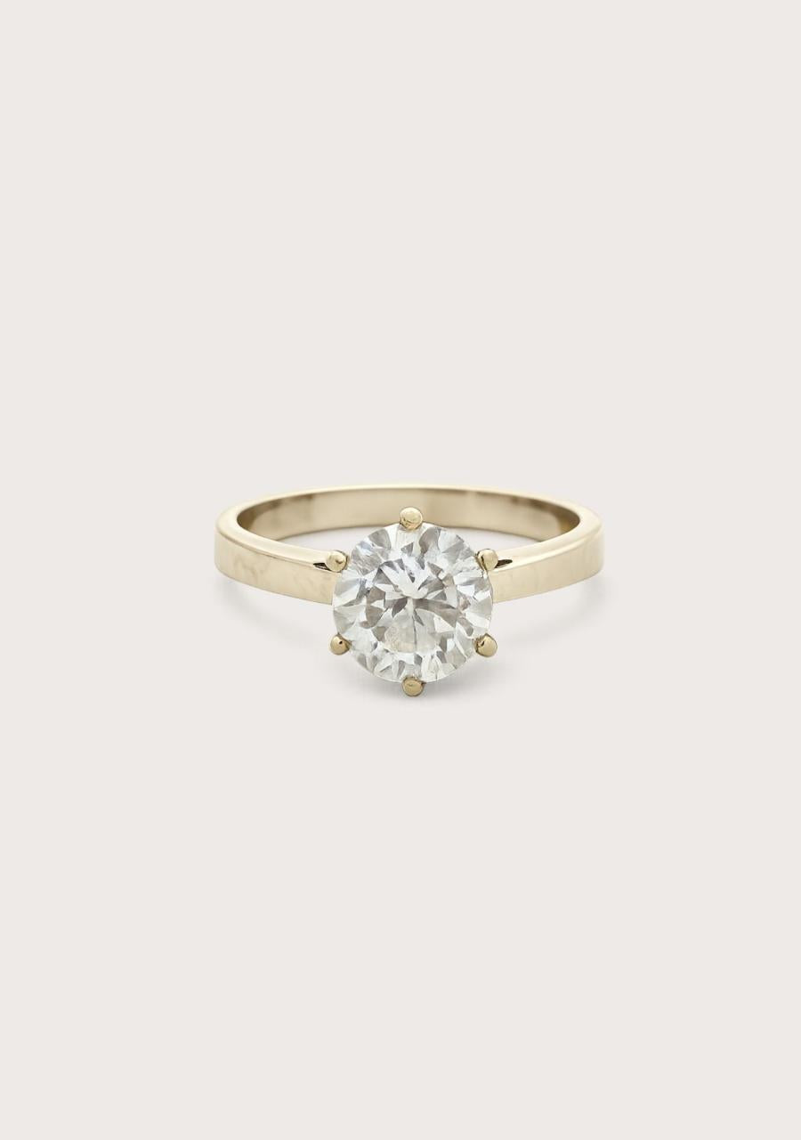 Estate 9ct Yellow Gold Cubic Zirconia Solitaire Ring