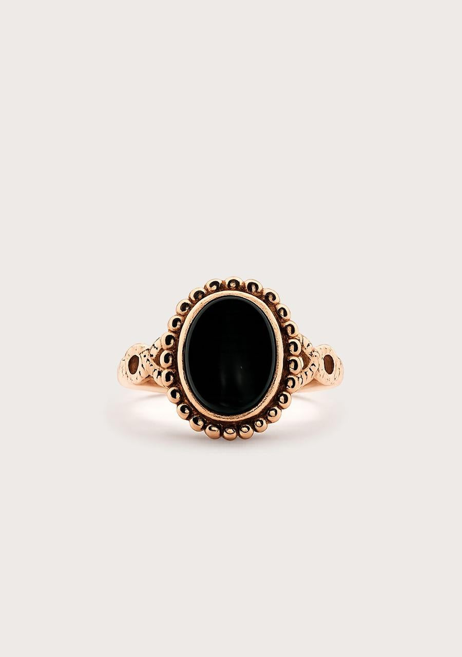 Estate 9ct Rose Gold Onyx Ring