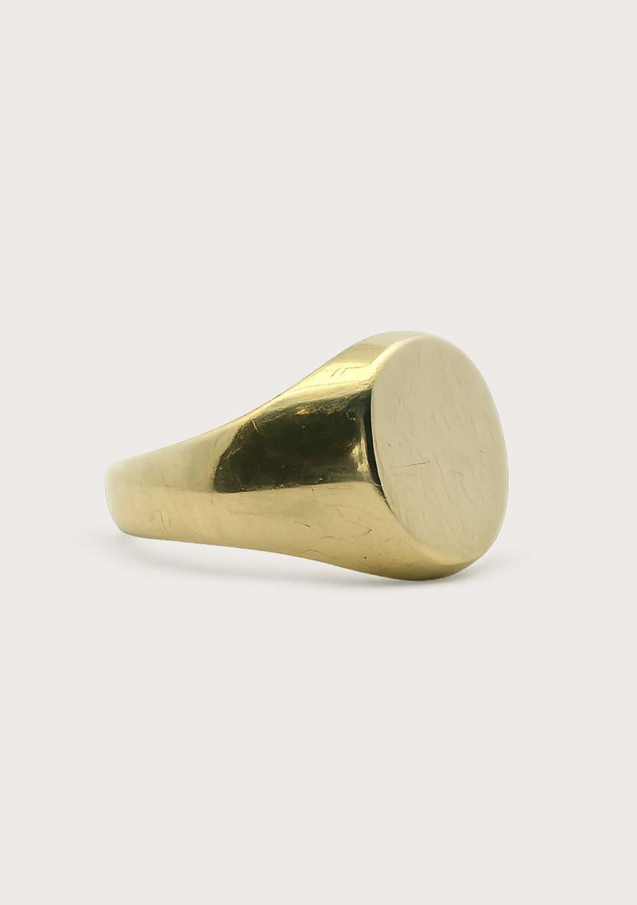 Estate 9ct Yellow Gold Oval Signet Ring