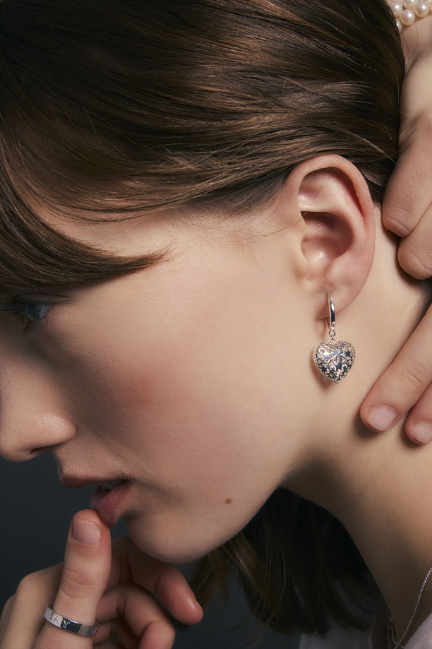 Karen Walker Sterling Silver Heart Thrills Earrings