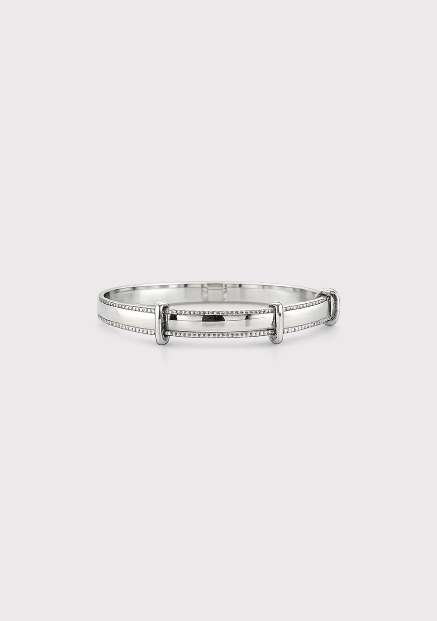 Sterling Silver Childs Plain/Milgrain Edge Expandable Bangle