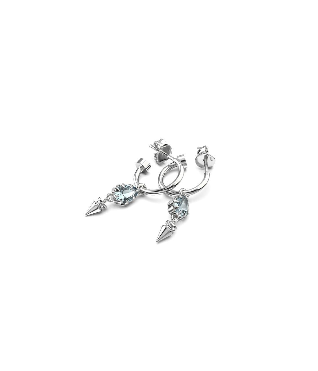 Stolen Girlfriends Club Sterling Silver Sky Topaz Precious Punk Droplet Ring