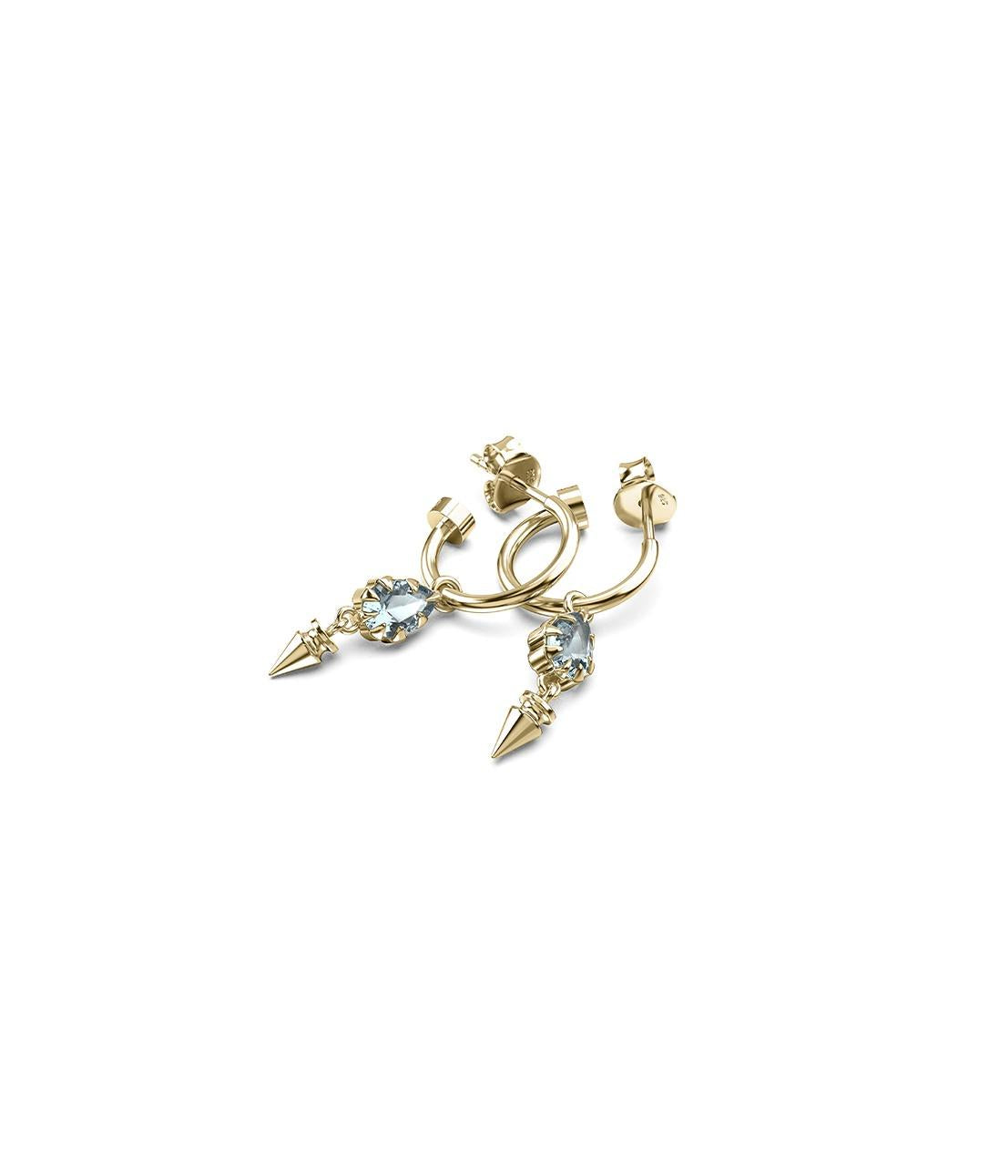 Stolen Girlfriends Club Gold Plated Sky Topaz Precious Punk Droplet Anchor Sleepers