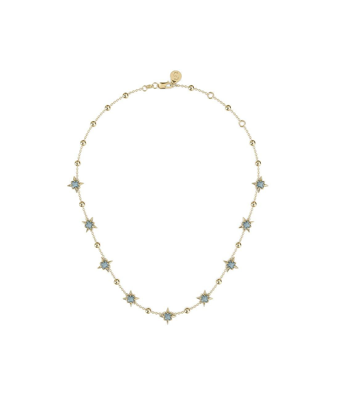 Stolen Girlfriends Club Gold Plated Sky Topaz Precious Punk Orb Necklace