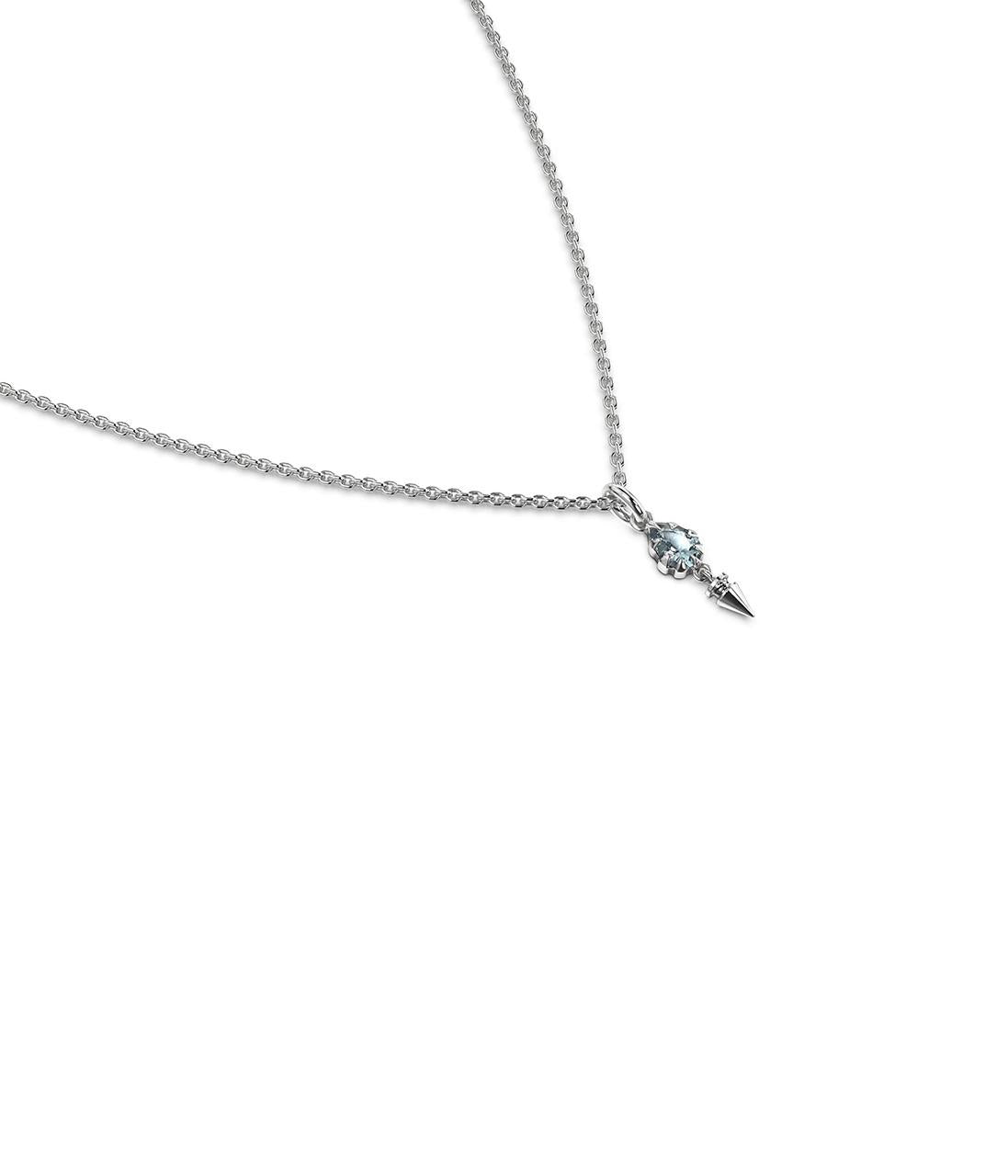 Stolen Girlfriends Club Sterling Silver Sky Topaz Precious Punk Droplet Necklace