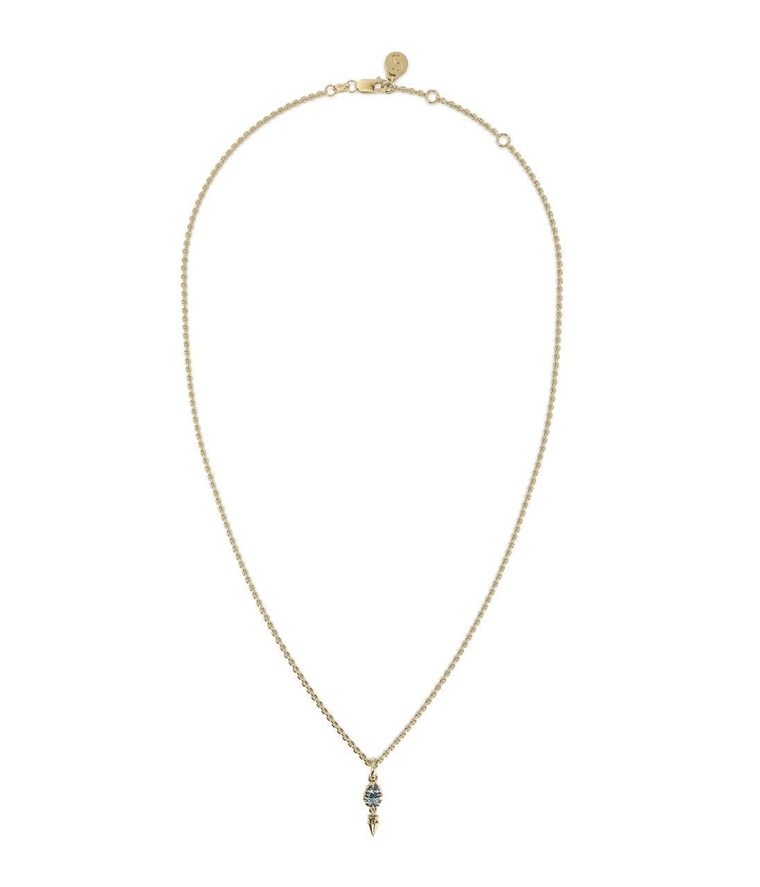 Stolen Girlfriends Club Gold Plated Sky Topaz Precious Punk Droplet Necklace