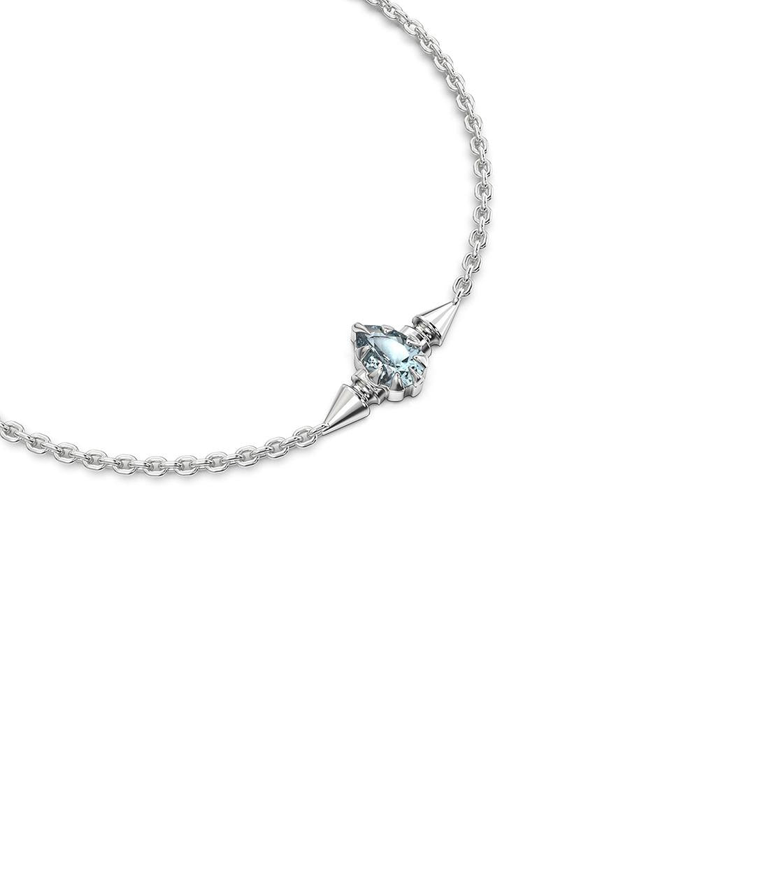 Stolen Girlfriends Club Sterling Silver Sky Topaz Precious Punk Droplet Bracelet